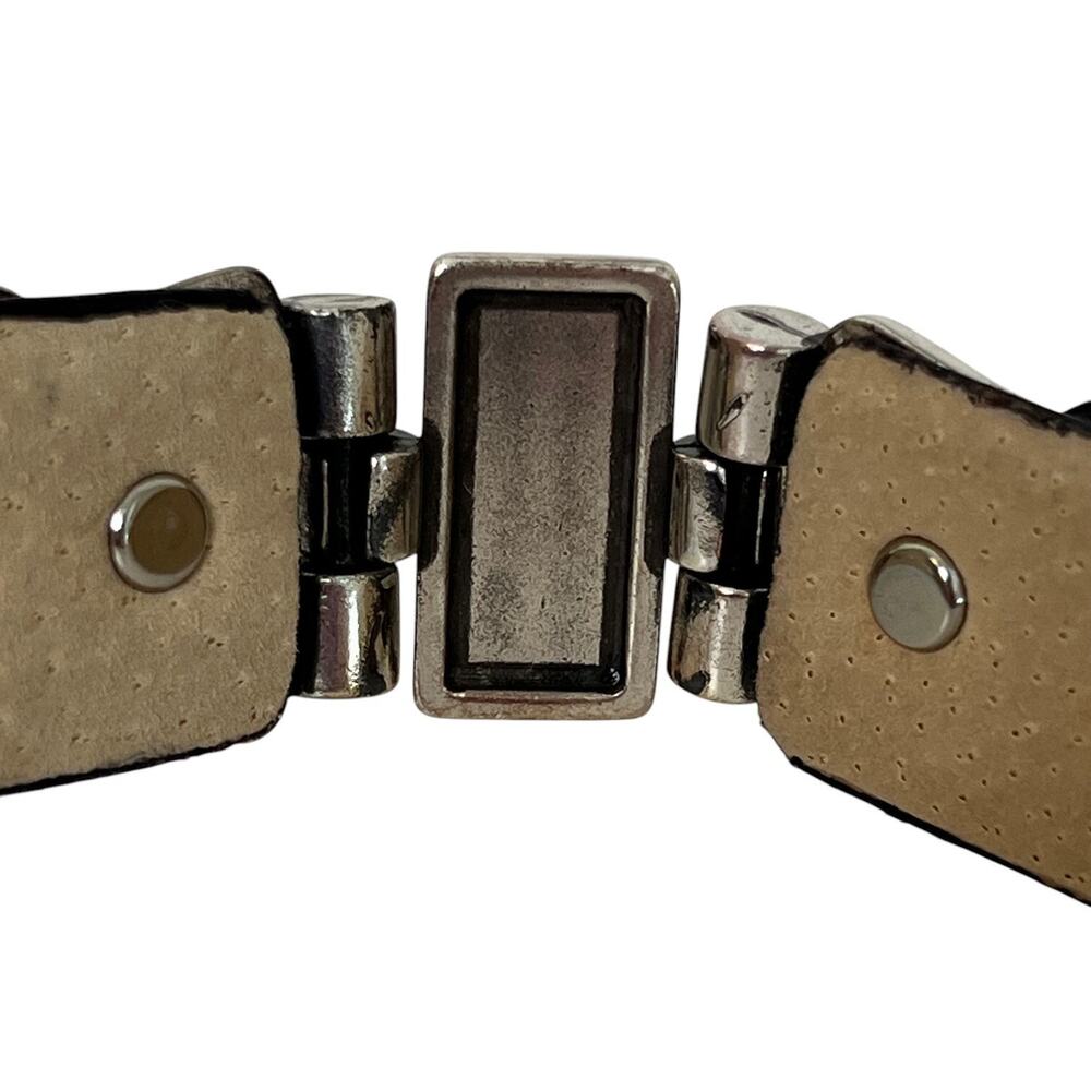 Lake Shore Diva Accessories Womens Black Leather Belt Large Silver Tone Western - Picture 9 of 10